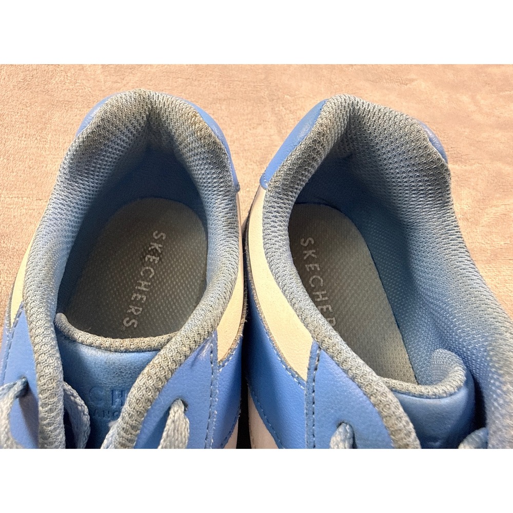 Skechers Blue White Court Sneakers Low Top Lace Up Shoes Womens 6 - Picture 4 of 6